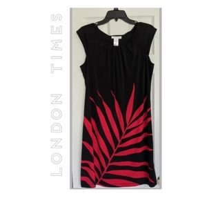 DONATED - London Times - Black/Fuschia Palm Dress